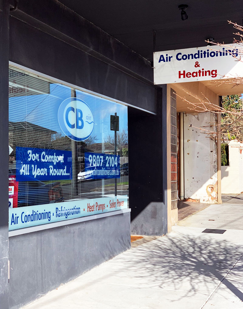 This is the CB air shop front located in Ashwood.